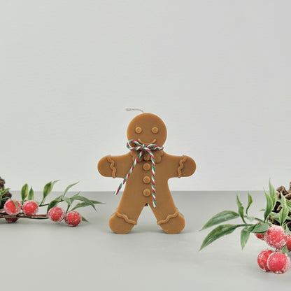 Beige and Brown Christmas Gingerbread Candle - Gingerbread Scented Candles