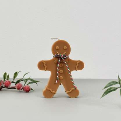 Beige and Brown Christmas Gingerbread Candle - Gingerbread Scented Candles