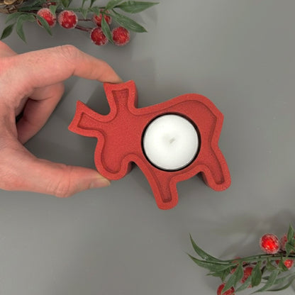 Reindeer Christmas Tealight Candle Holder - Christmas Decor