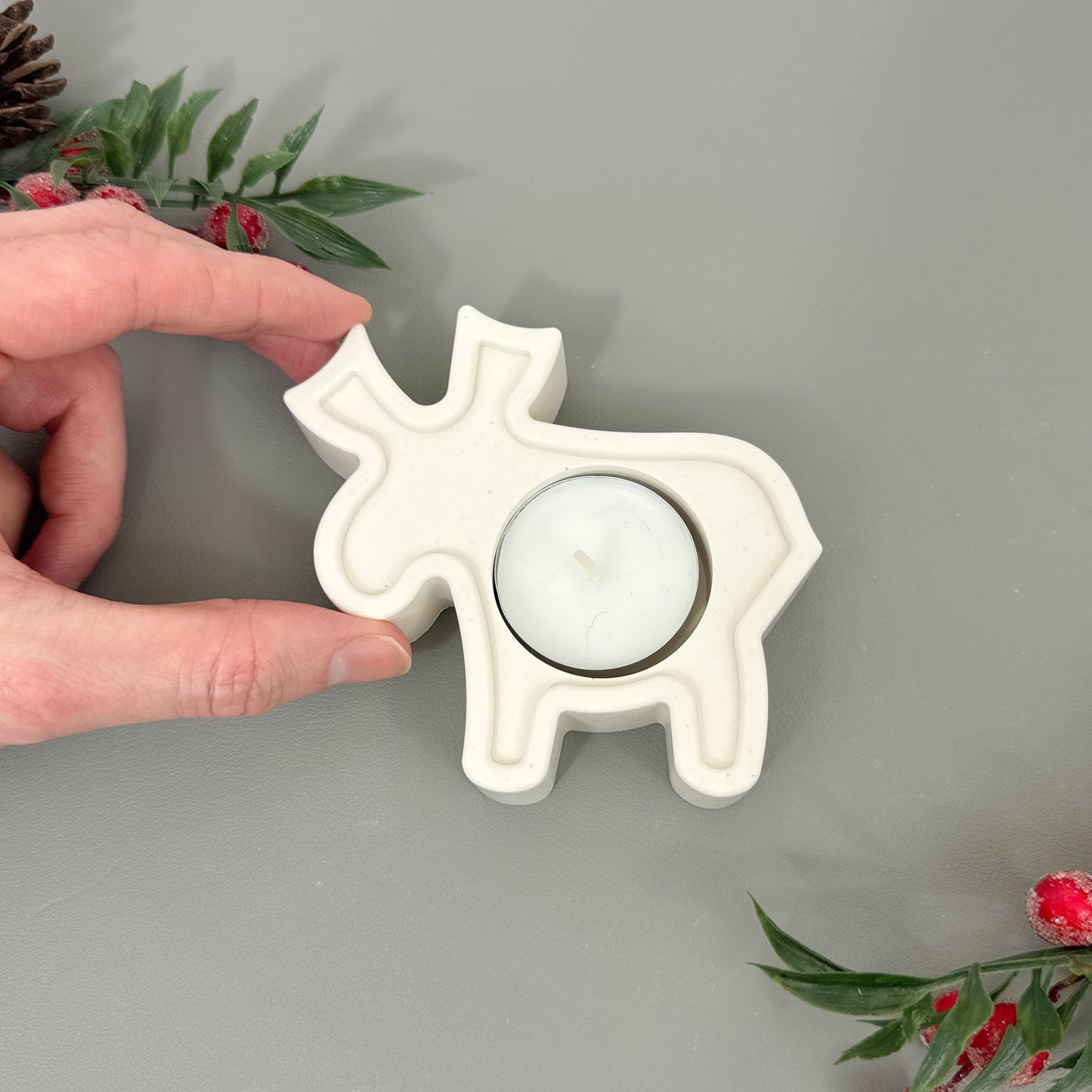 Reindeer Christmas Tealight Candle Holder - Christmas Decor