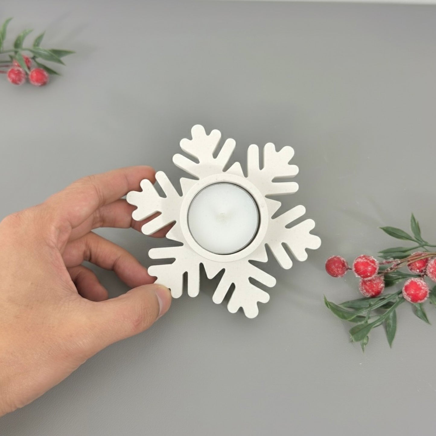 Christmas Snowflake Tealight Holder - Festive Candle Holder Christmas Gift