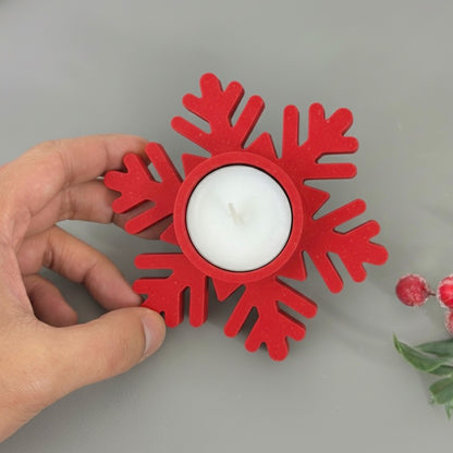 Christmas Snowflake Tealight Holder - Festive Candle Holder Christmas Gift