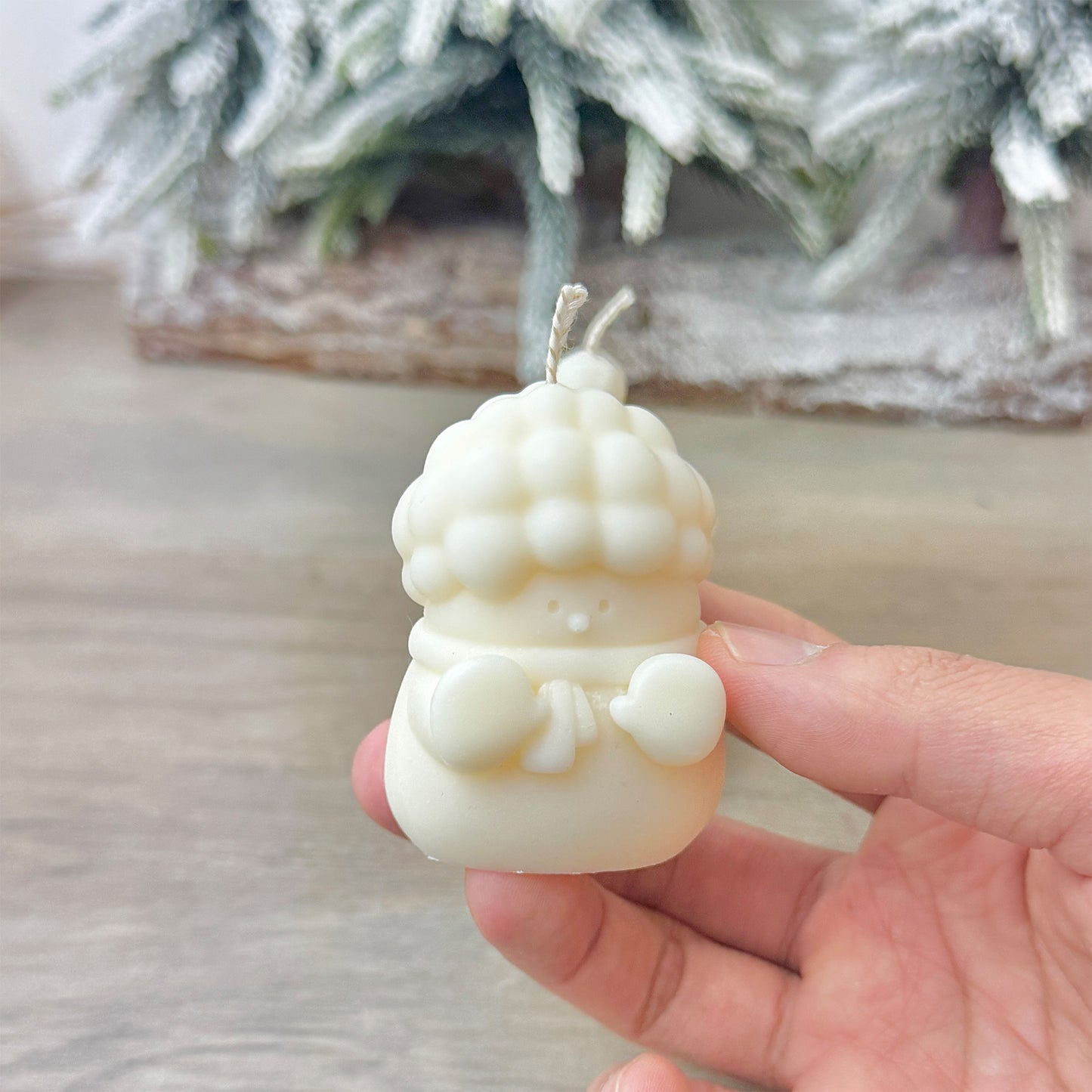 Set of 2 Adorable Christmas Snowman Candles