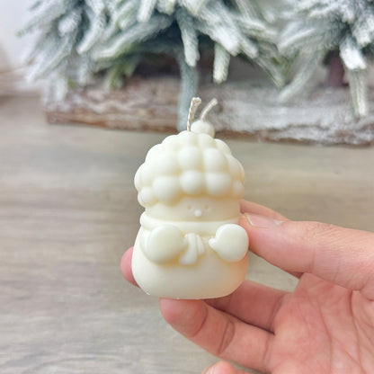 Set of 2 Adorable Christmas Snowman Candles