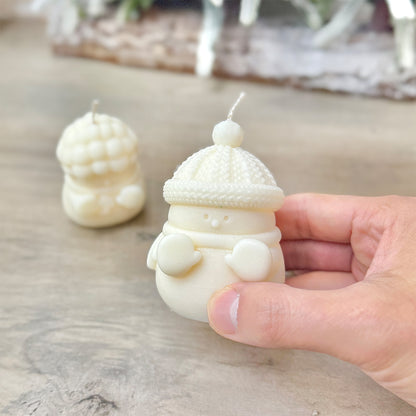 Set of 2 Adorable Christmas Snowman Candles