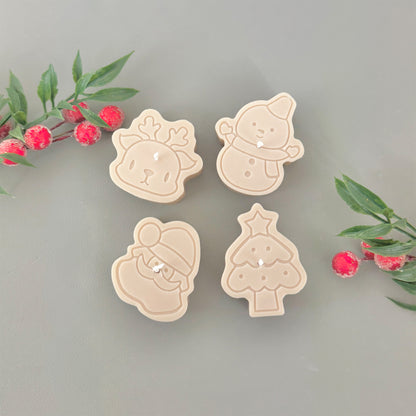Beige Christmas Tealight Gift Set - Christmas Scented Candle Gift