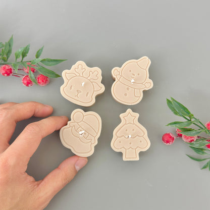 Beige Christmas Tealight Gift Set - Christmas Scented Candle Gift