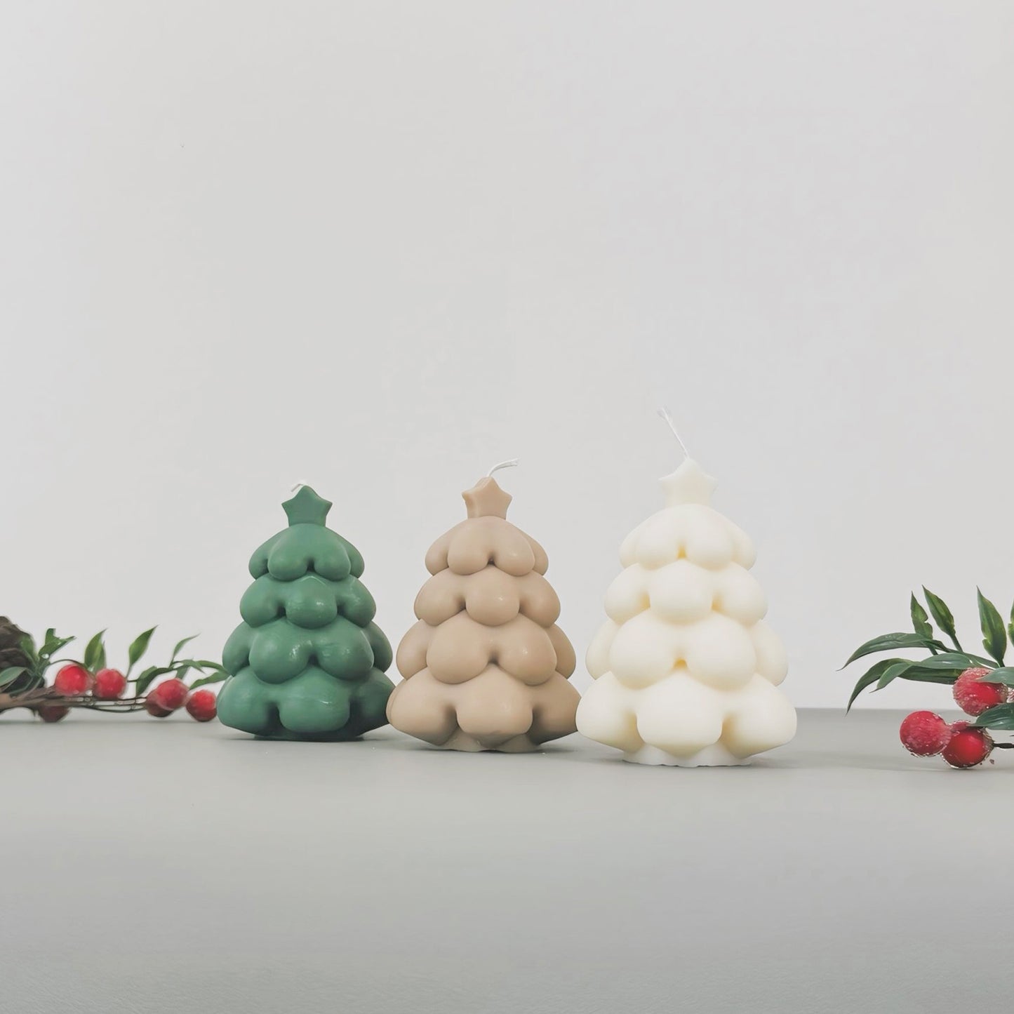 Traditional Christmas Tree Candles - Neutral Christmas Decor