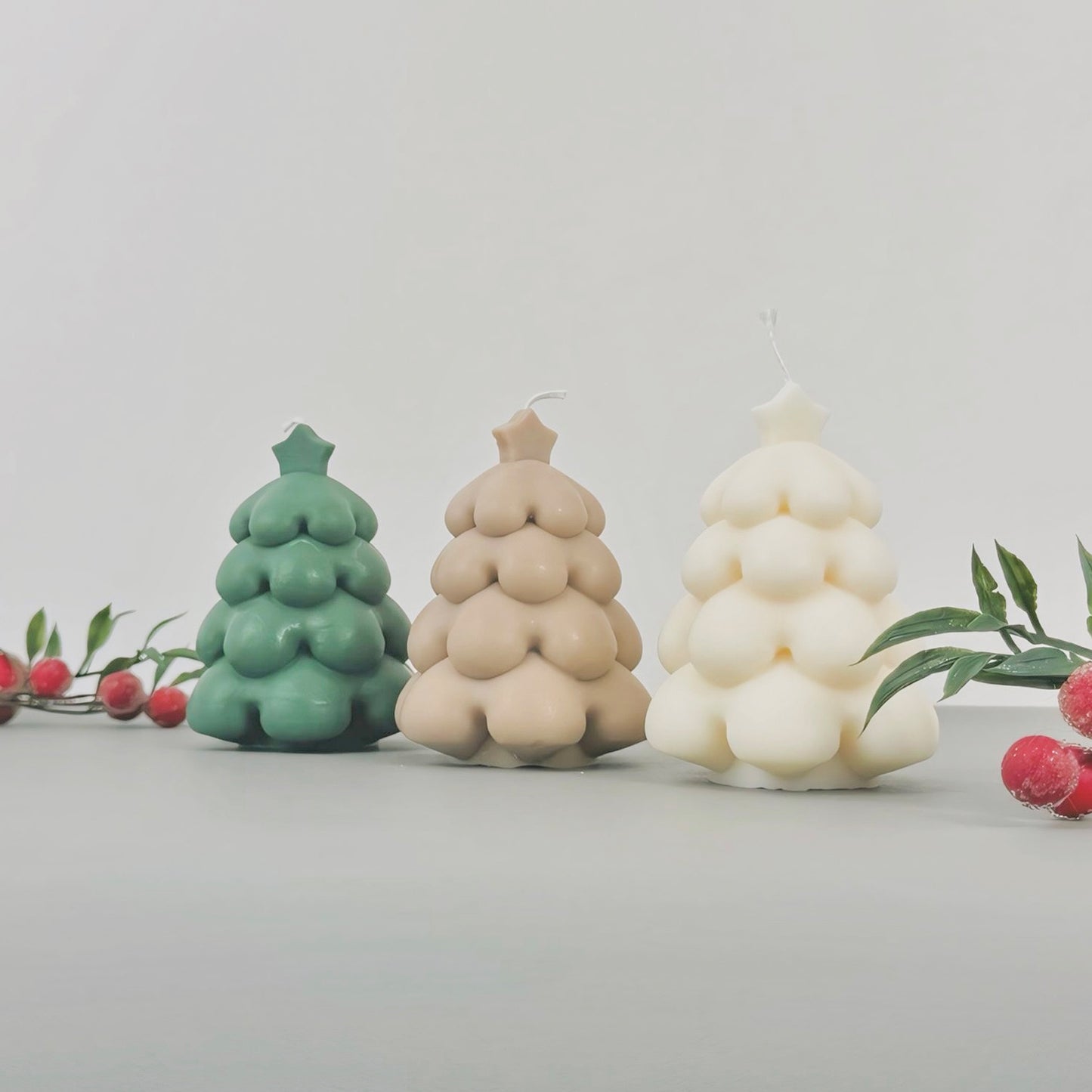 Traditional Christmas Tree Candles - Neutral Christmas Decor