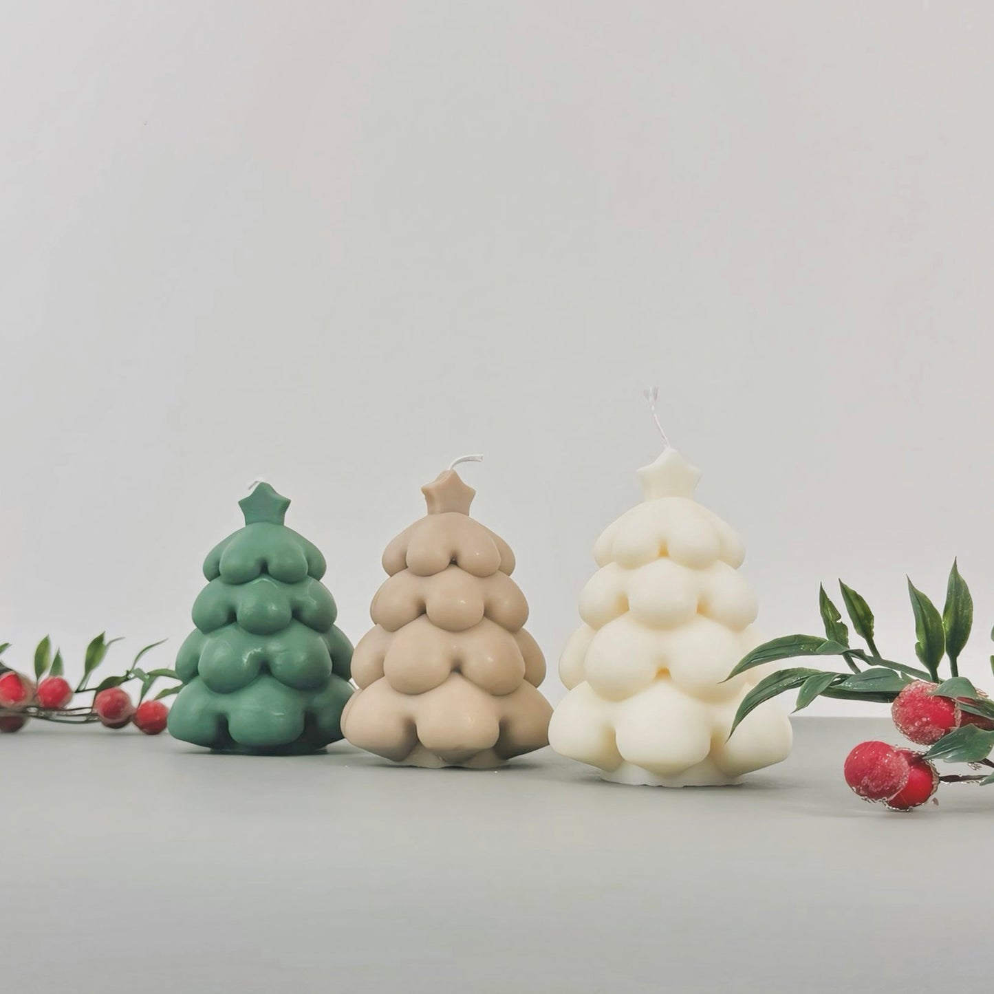 Traditional Christmas Tree Candles - Neutral Christmas Decor