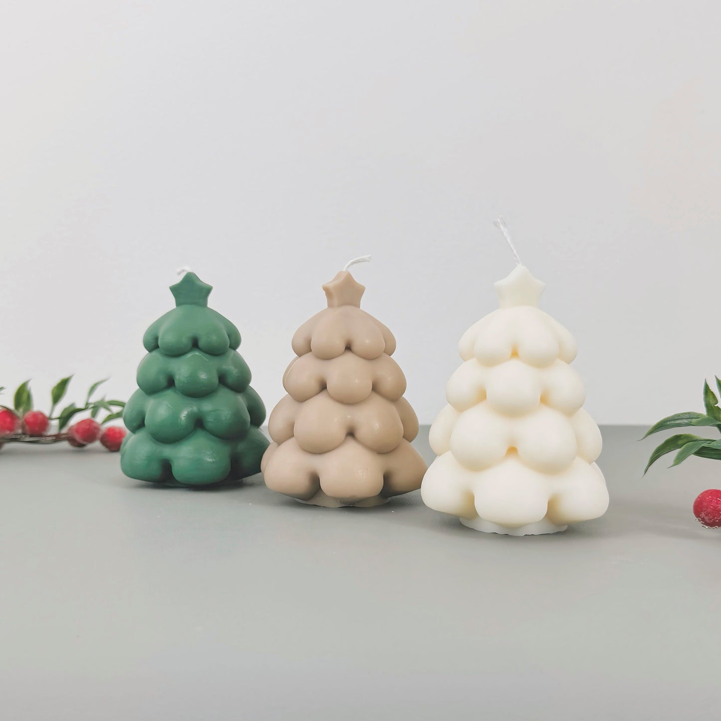 Traditional Christmas Tree Candles - Neutral Christmas Decor