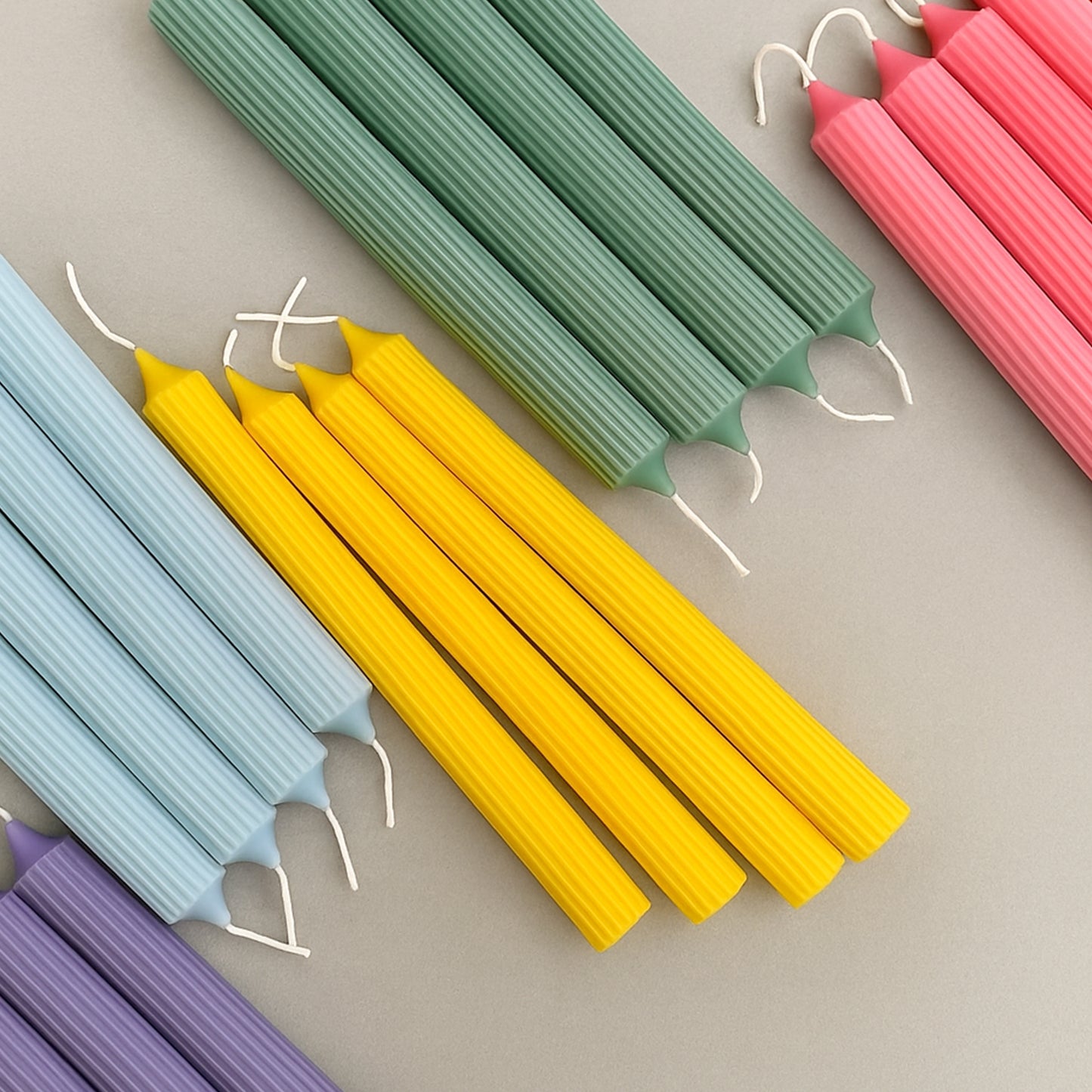 Colourful Dinner Candles - Pastel Dinner Table Candle - Soy Candlesticks