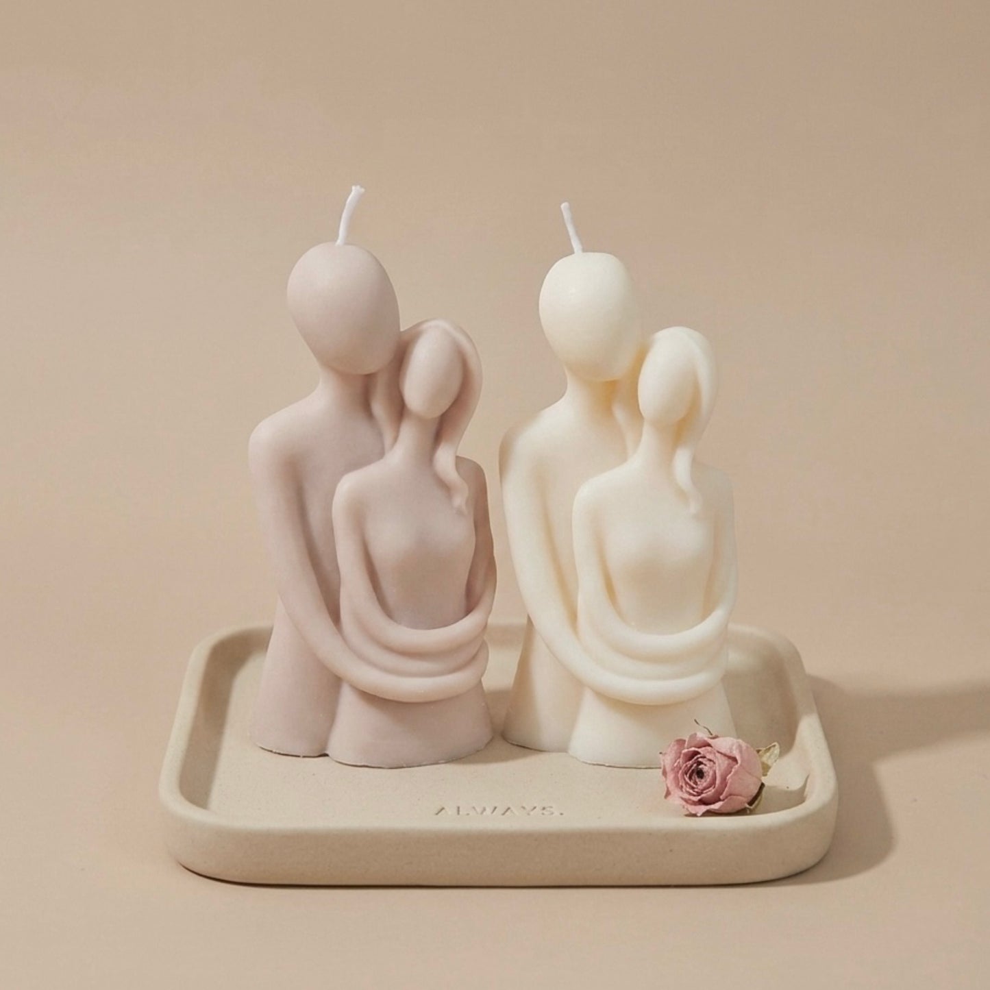 Candle Gift for Couples - Engagement Present - Anniversary Gifts - Wedding Cake Topper Candles