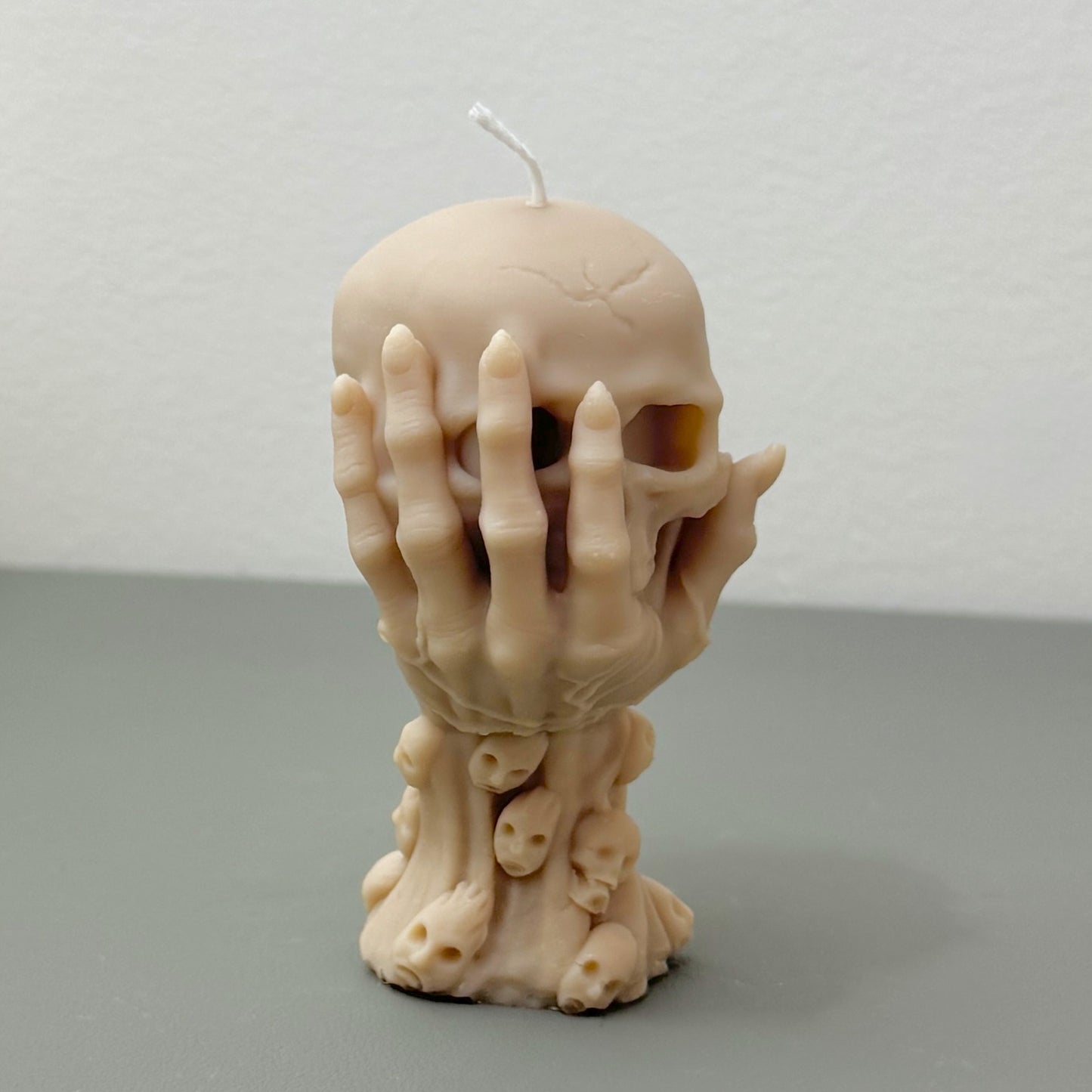 Skull Candle in Skeleton Hand – Halloween Candle & Gothic Gift