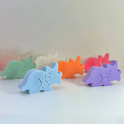 Dinosaur Candles - Triceratops Shape Gift for Dino Lovers - Birthday Cake Topper Candle