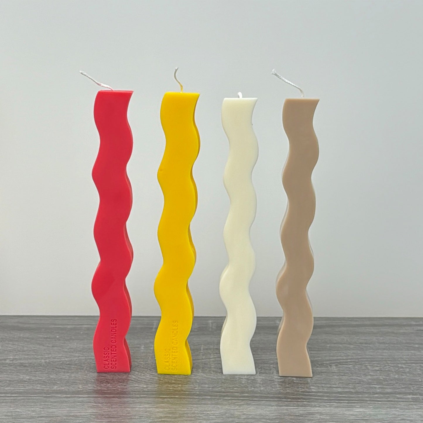 Geometric Pillar Candles - Curvy Dinner Table Candles - Wavy Candles for Dinner Tables