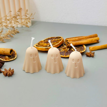 Set of 3 Halloween Ghost Candles – Cute Halloween Candles