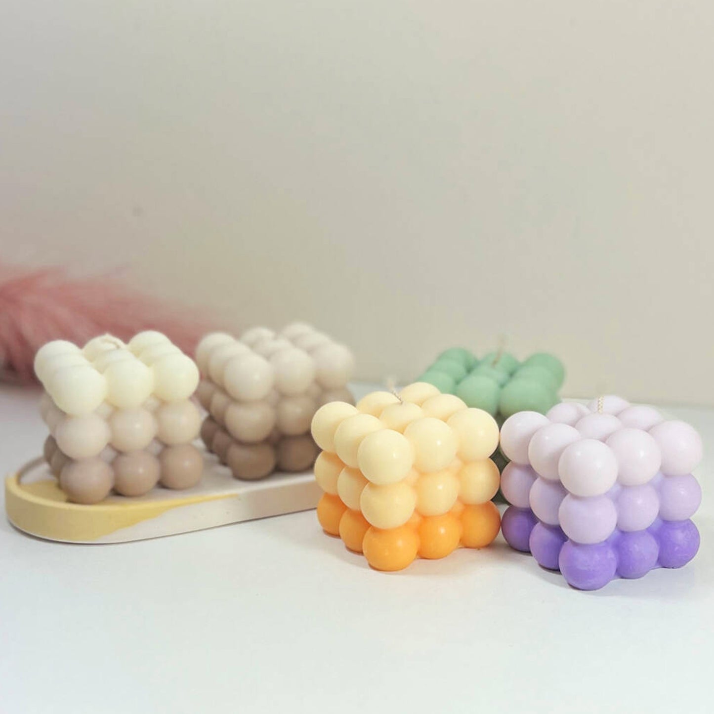 Ombre Bubble Cube Candle - Gradient Bobble Candles - Colourful Bubble Candles