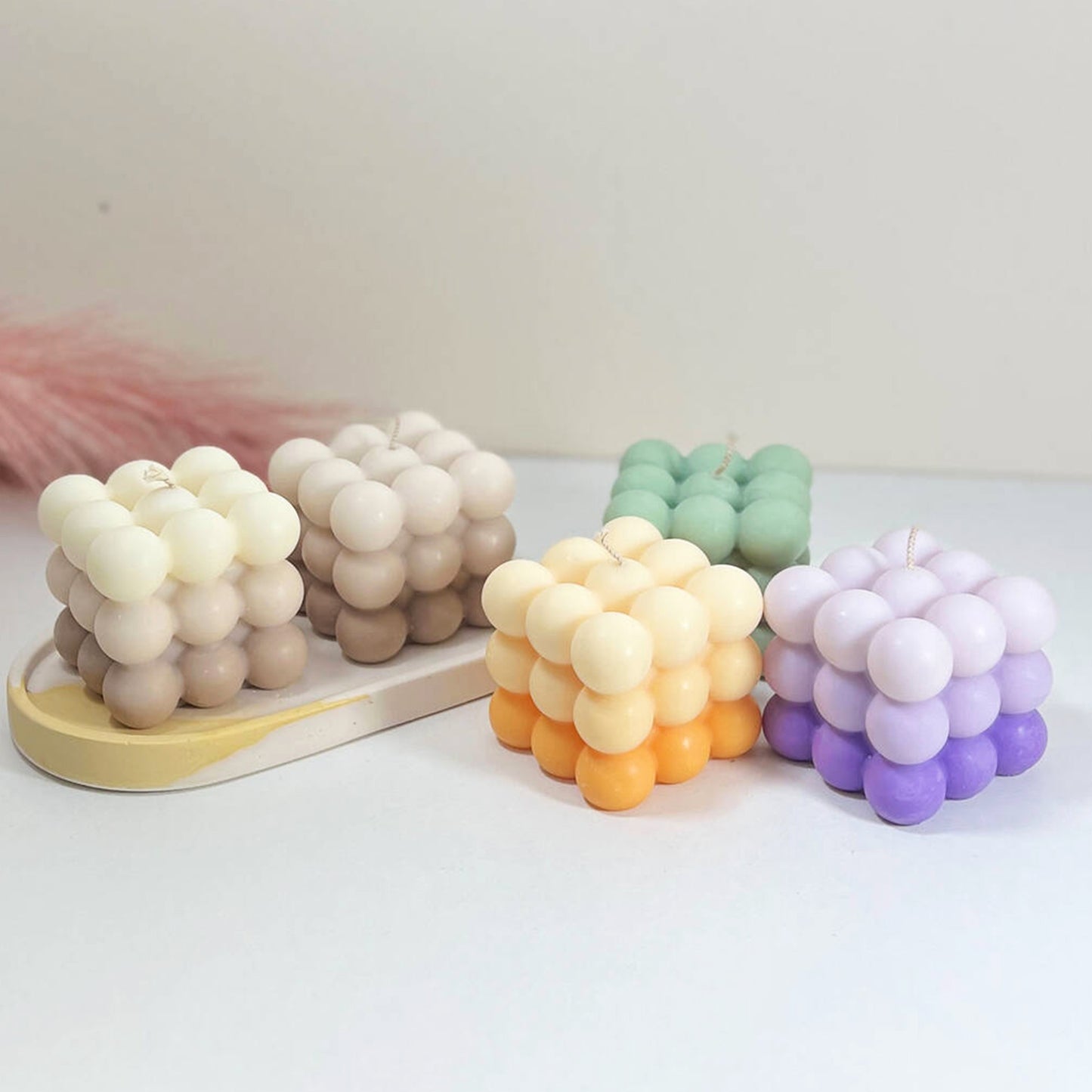 Ombre Bubble Cube Candle - Gradient Bobble Candles - Colourful Bubble Candles