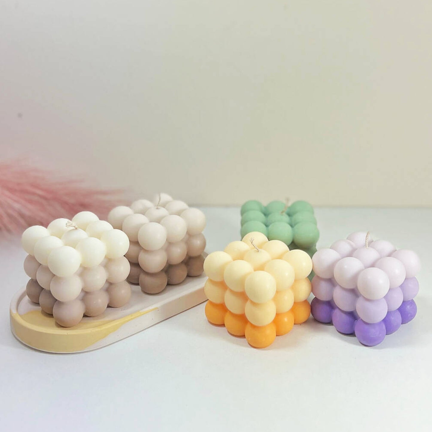 Ombre Bubble Cube Candle - Gradient Bobble Candles - Colourful Bubble Candles