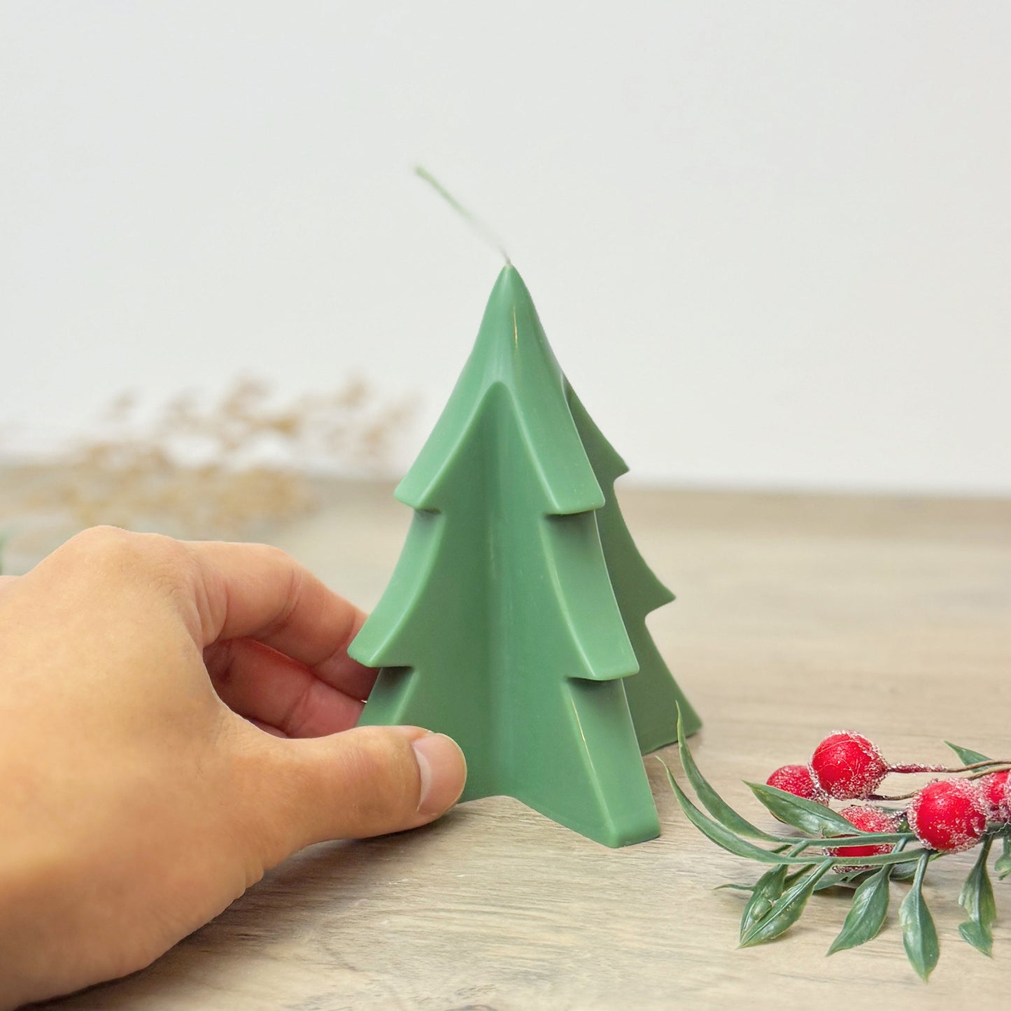 Green Christmas Tree Candle - Modern Christmas Candle - Christmas Tree Decoration