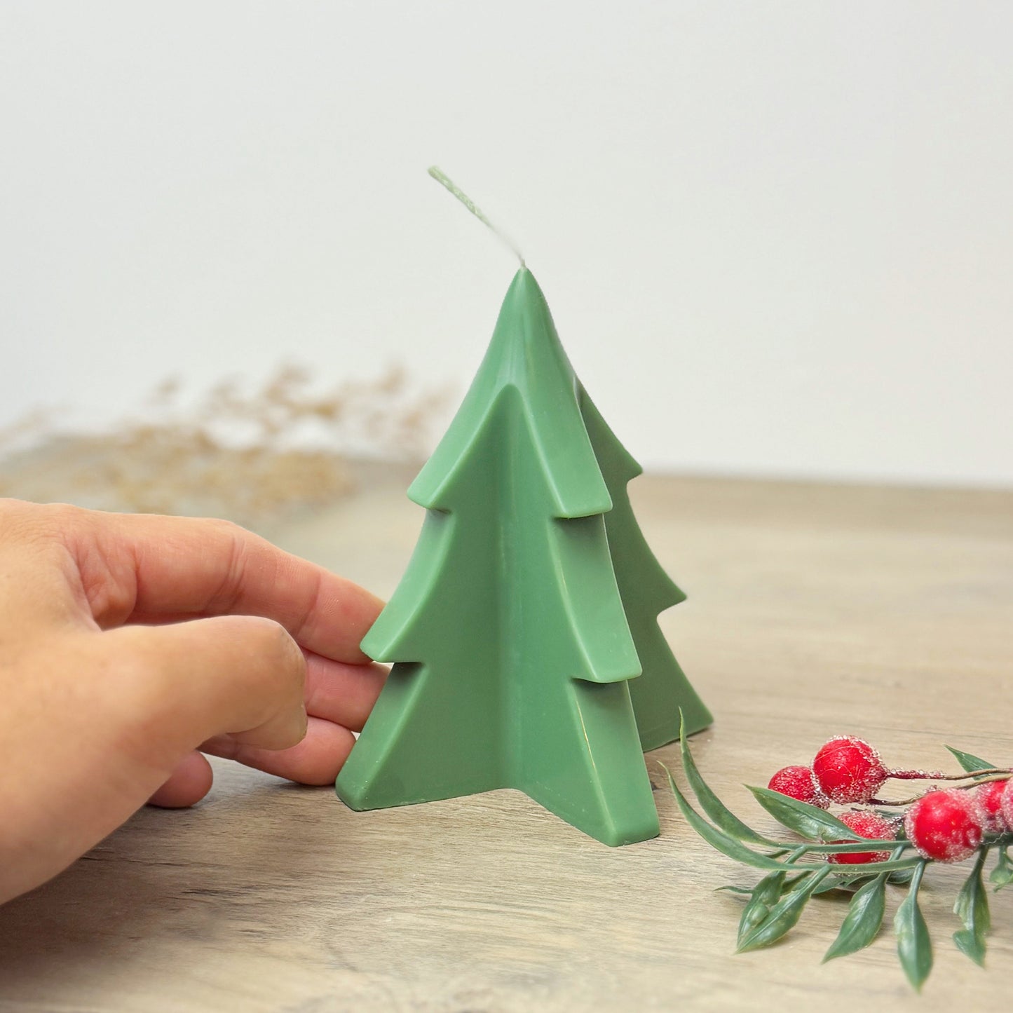 Green Christmas Tree Candle - Modern Christmas Candle - Christmas Tree Decoration