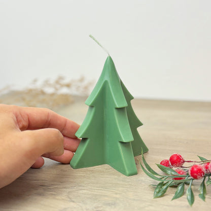 Green Christmas Tree Candle - Modern Christmas Candle - Christmas Tree Decoration