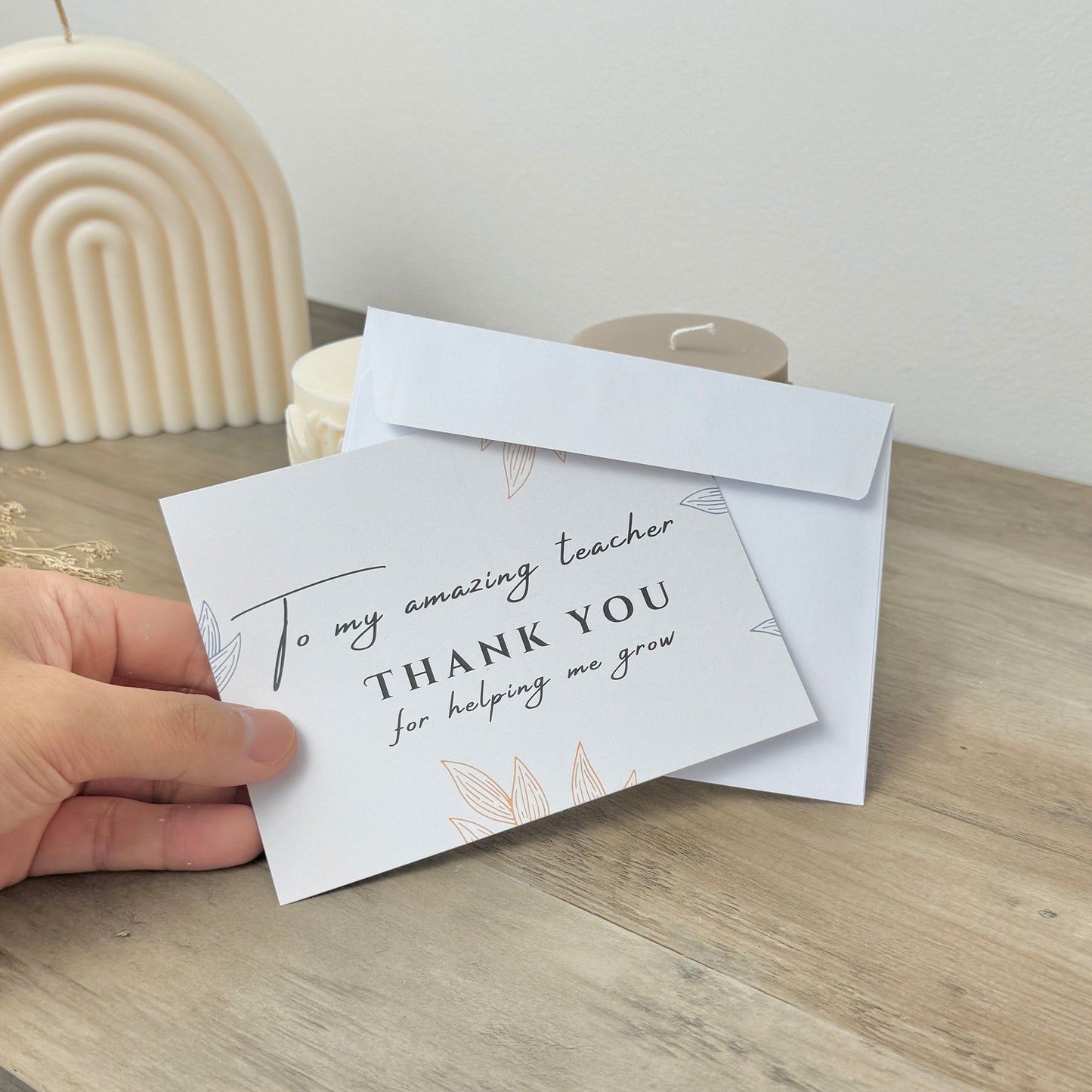 Teacher Gift Candle and Thank You Card Set - Thank You Teacher Gift - Gifts for Teachers