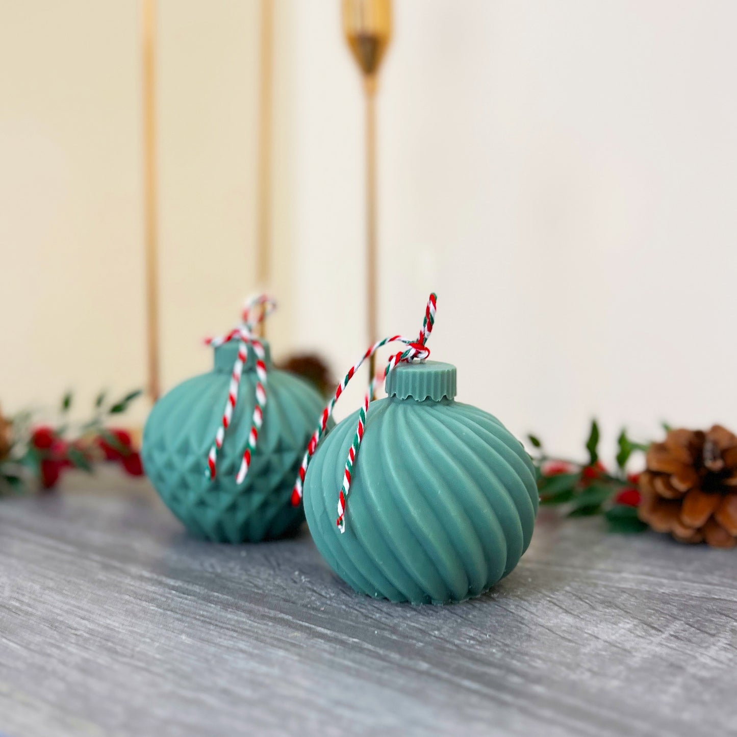 Christmas Bauble Candle - Red Christmas Candles - Festive Decorations