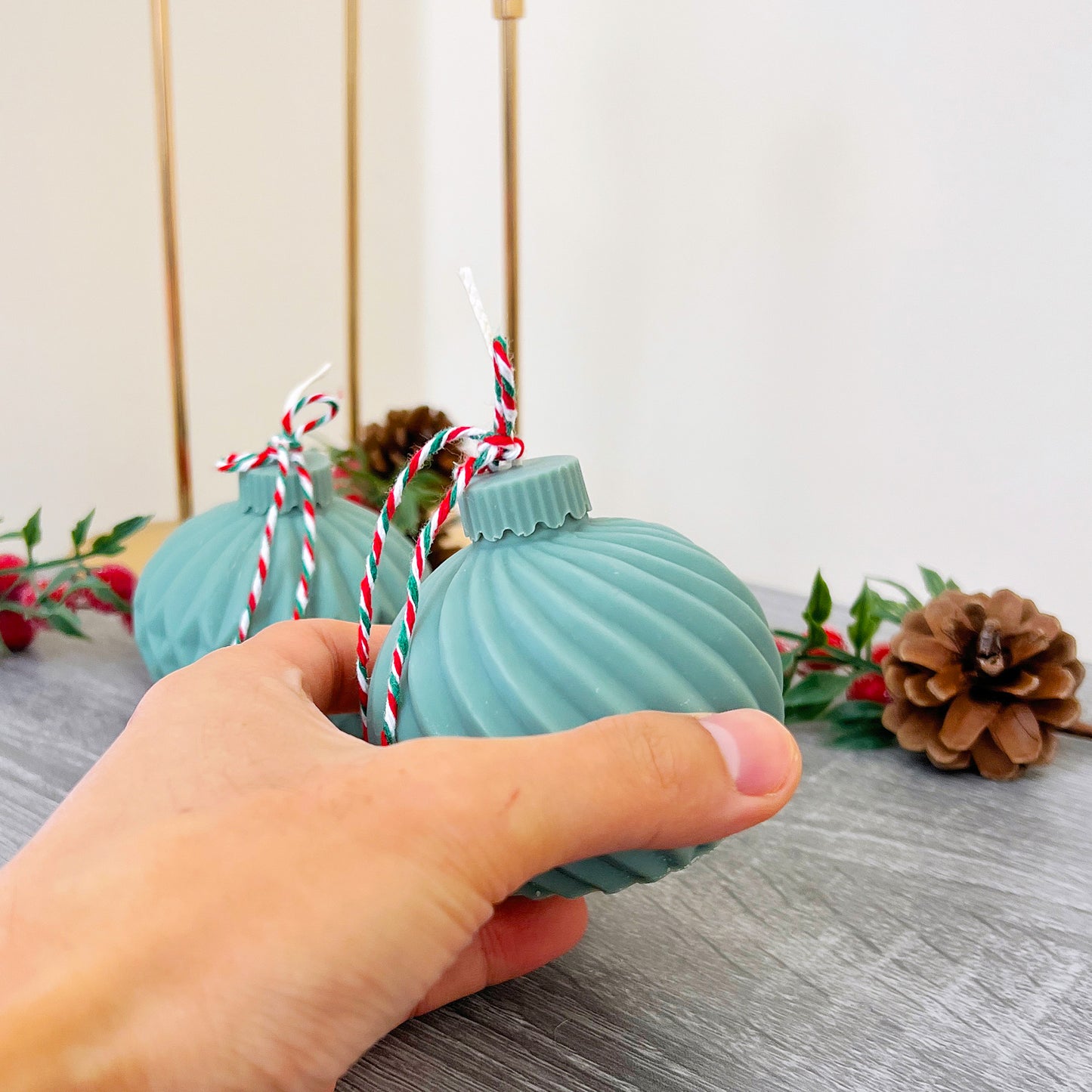 Green Christmas Bauble Candle - Christmas Decoration Candles