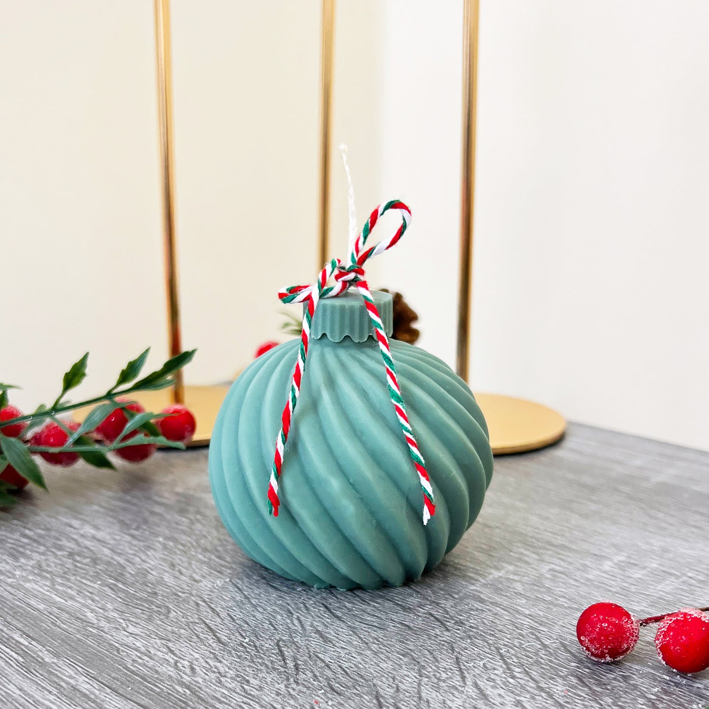 Green Christmas Bauble Candle - Christmas Decoration Candles