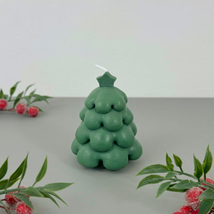 Green Christmas Tree Candle – Festive Decorative Candle & Gift