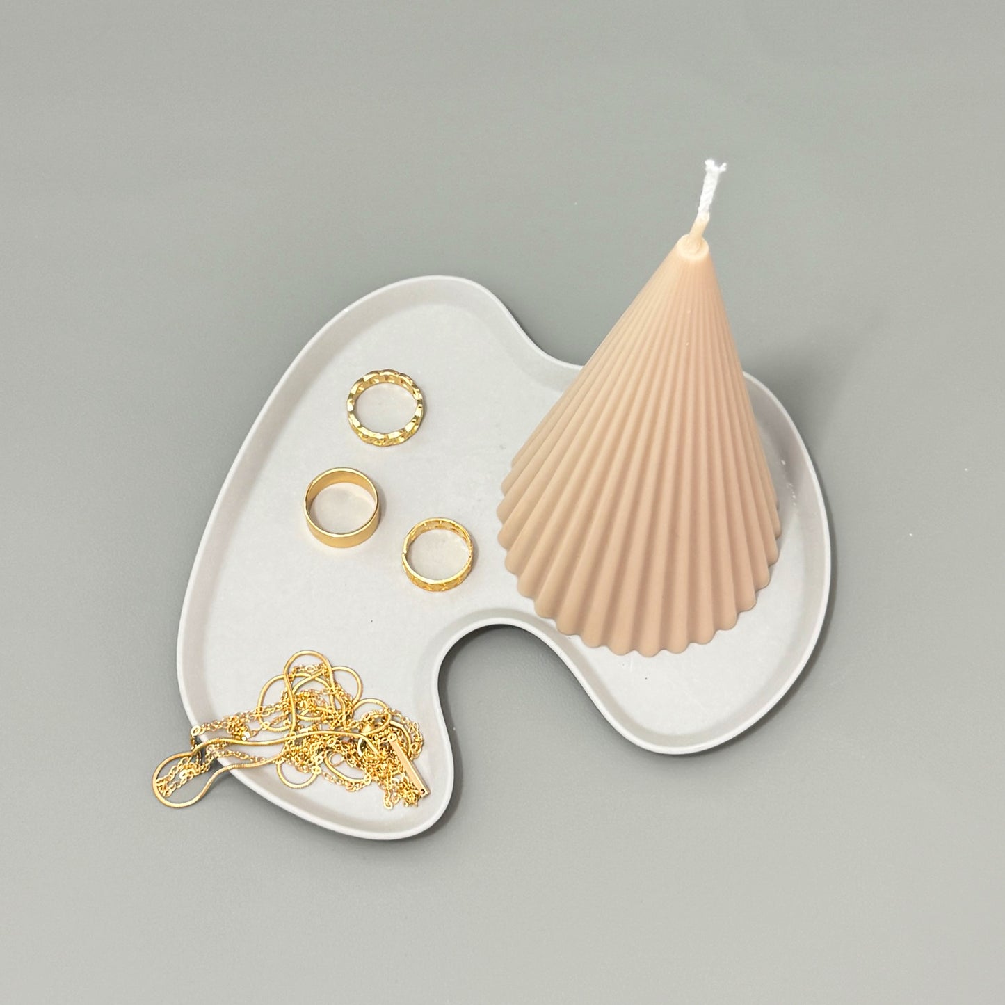 Grey Jewellery & Trinket Tray – Handmade Accent Tray for Keys and Candles
