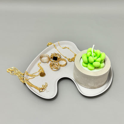 Grey Jewellery & Trinket Tray – Handmade Accent Tray for Keys and Candles