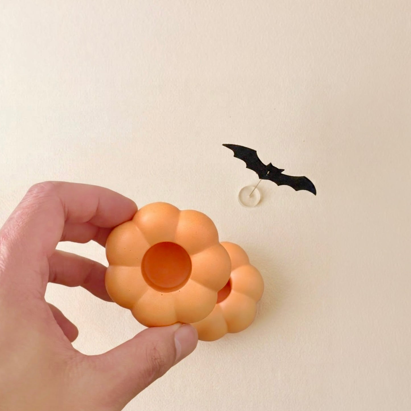 Orange Pumpkin Candle Holders - Halloween Decor