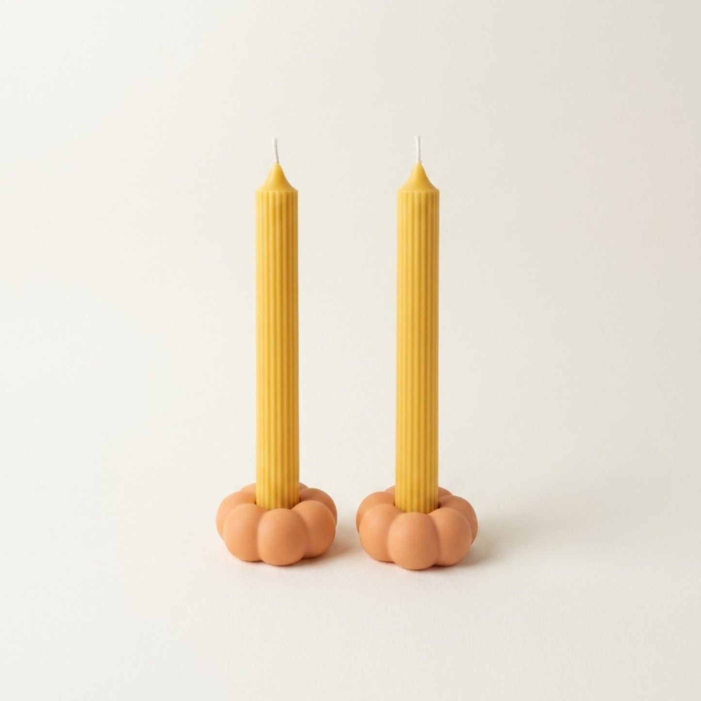 Orange Pumpkin Candle Holders - Halloween Decor