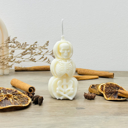 White Skeleton Candle - Halloween Skeleton Decoration - Halloween Decor