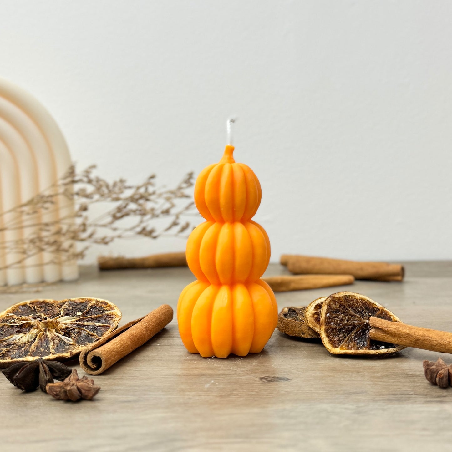 Halloween Skeleton Candle - Orange Pumpkin Candle - Halloween Decoration