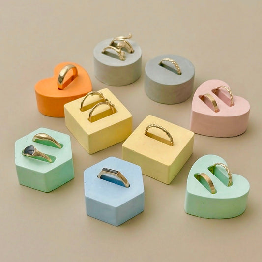 Set of 8 Ring Holders - Modern Ring Stands