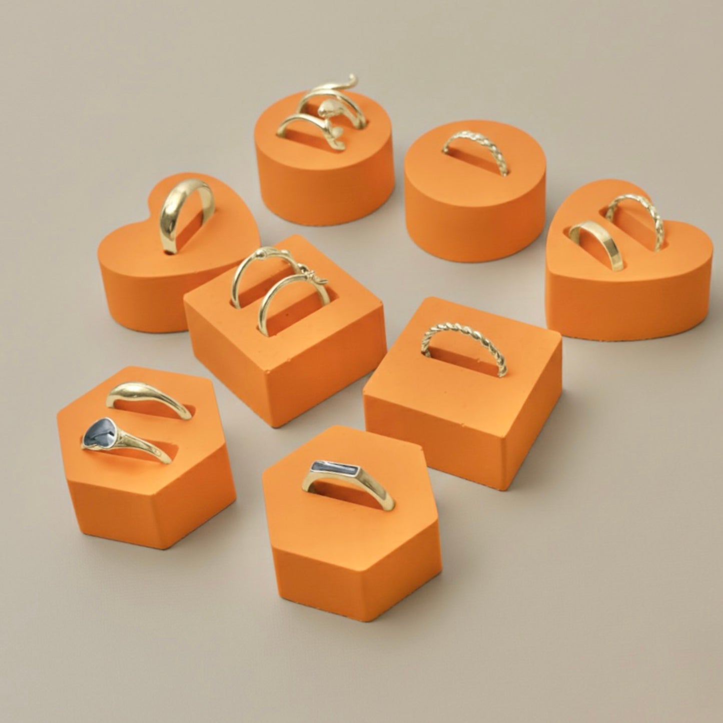 Set of 8 Ring Holders - Modern Ring Stands