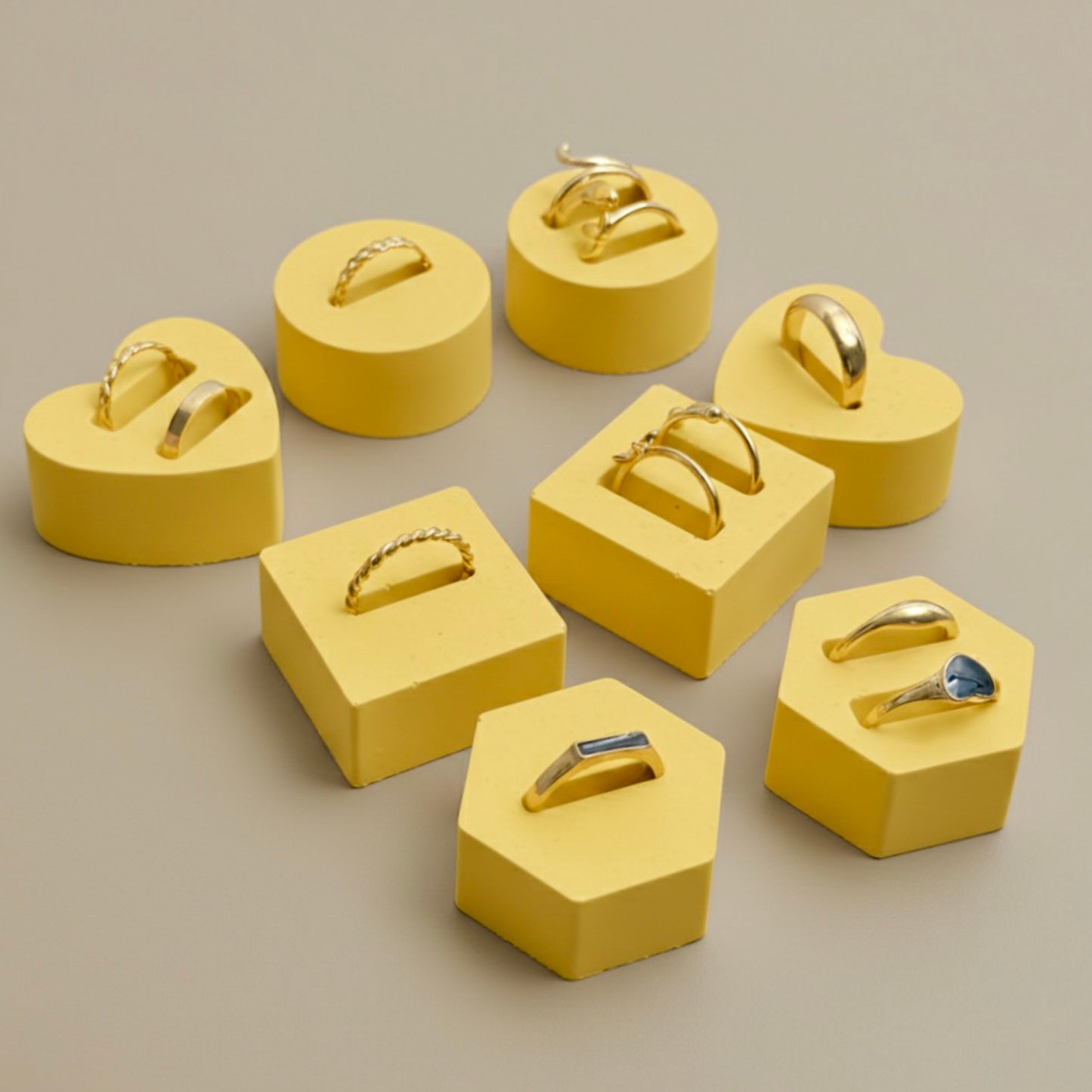 Set of 8 Ring Holders - Modern Ring Stands