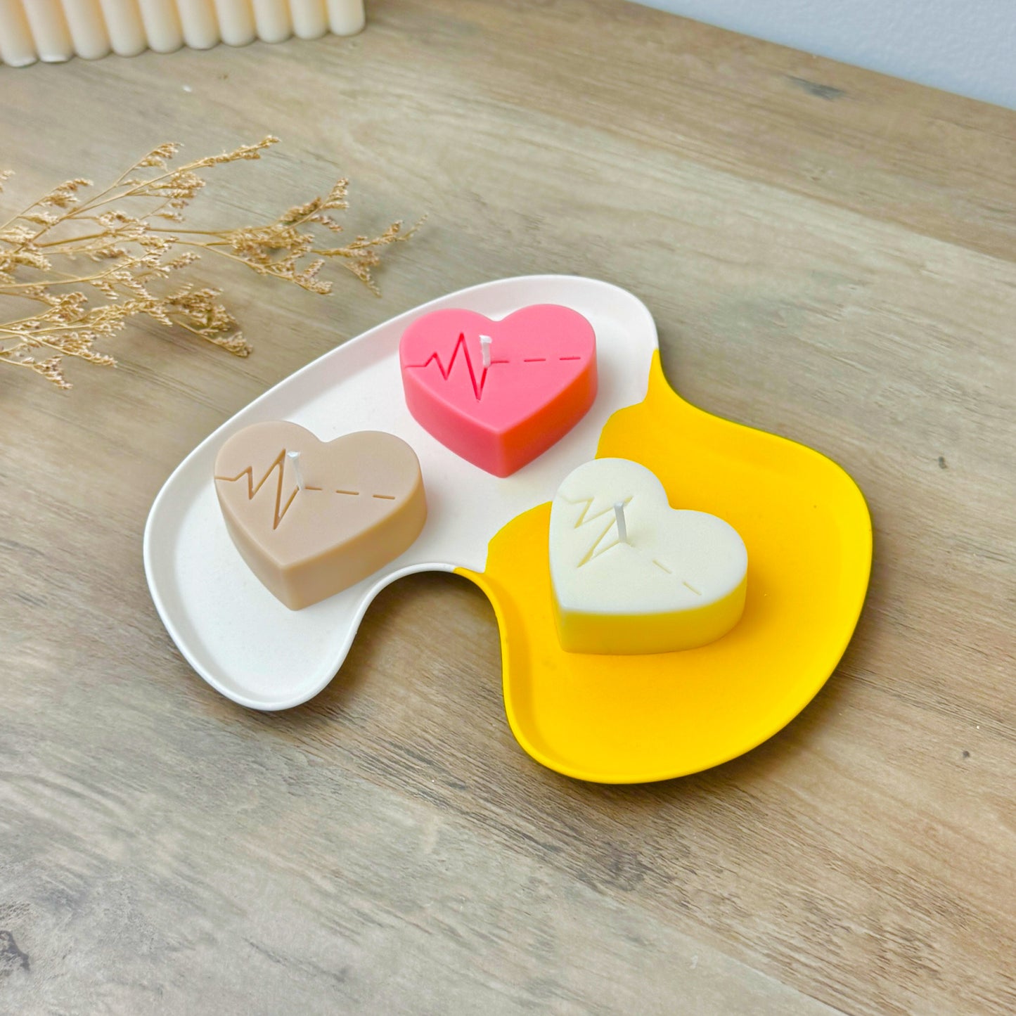 Heart Shaped Tealight Candles - Heart Beat Valentine's Gift - Wedding Heart Candles