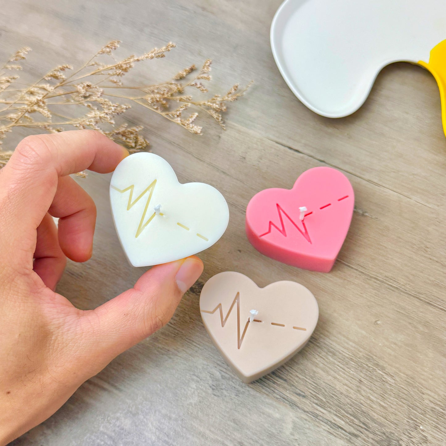 Heart Shaped Tealight Candles - Heart Beat Valentine's Gift - Wedding Heart Candles