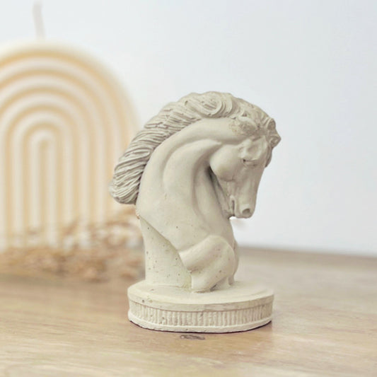 Concrete Horse Bust Ornament - Gift for Horse Lovers - Minimalist Home Decor