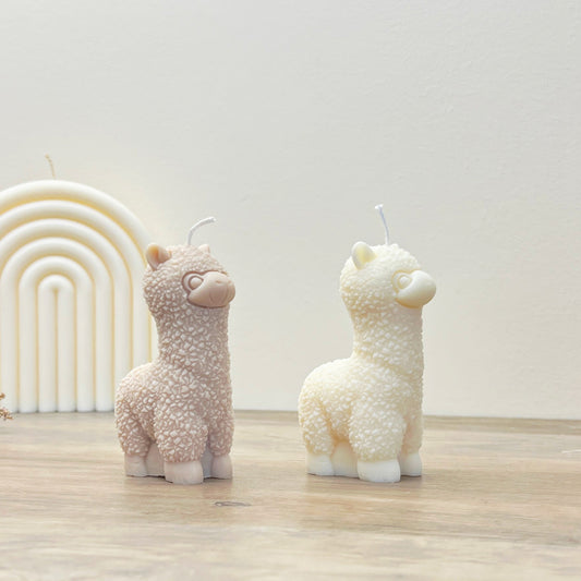 White Llama Candle - Cute Animal Candles - Alpaca Gifts