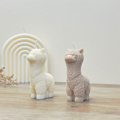 White Llama Candle - Cute Animal Candles - Alpaca Gifts