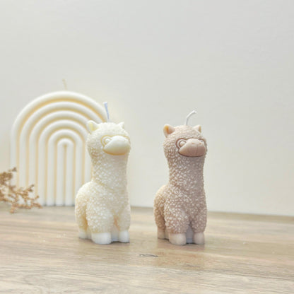 White Llama Candle - Cute Animal Candles - Alpaca Gifts