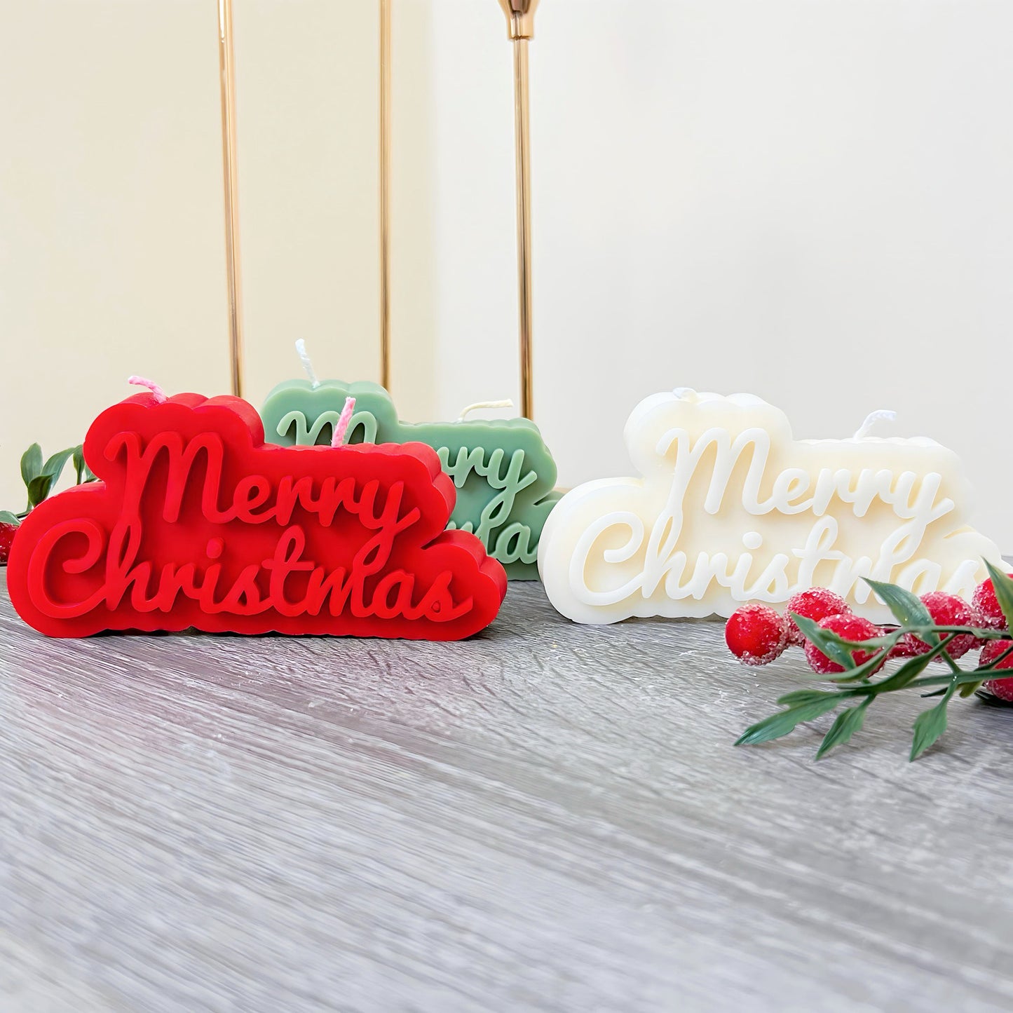 Merry Christmas Candle - Xmas Decoration Candles - Letter Candle