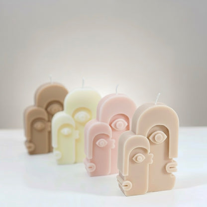 Abstract Soy Candle with Face Design - Moaie Face Shape Candles - Aesthetic Candles