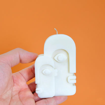 Abstract Soy Candle with Face Design - Moaie Face Shape Candles - Aesthetic Candles